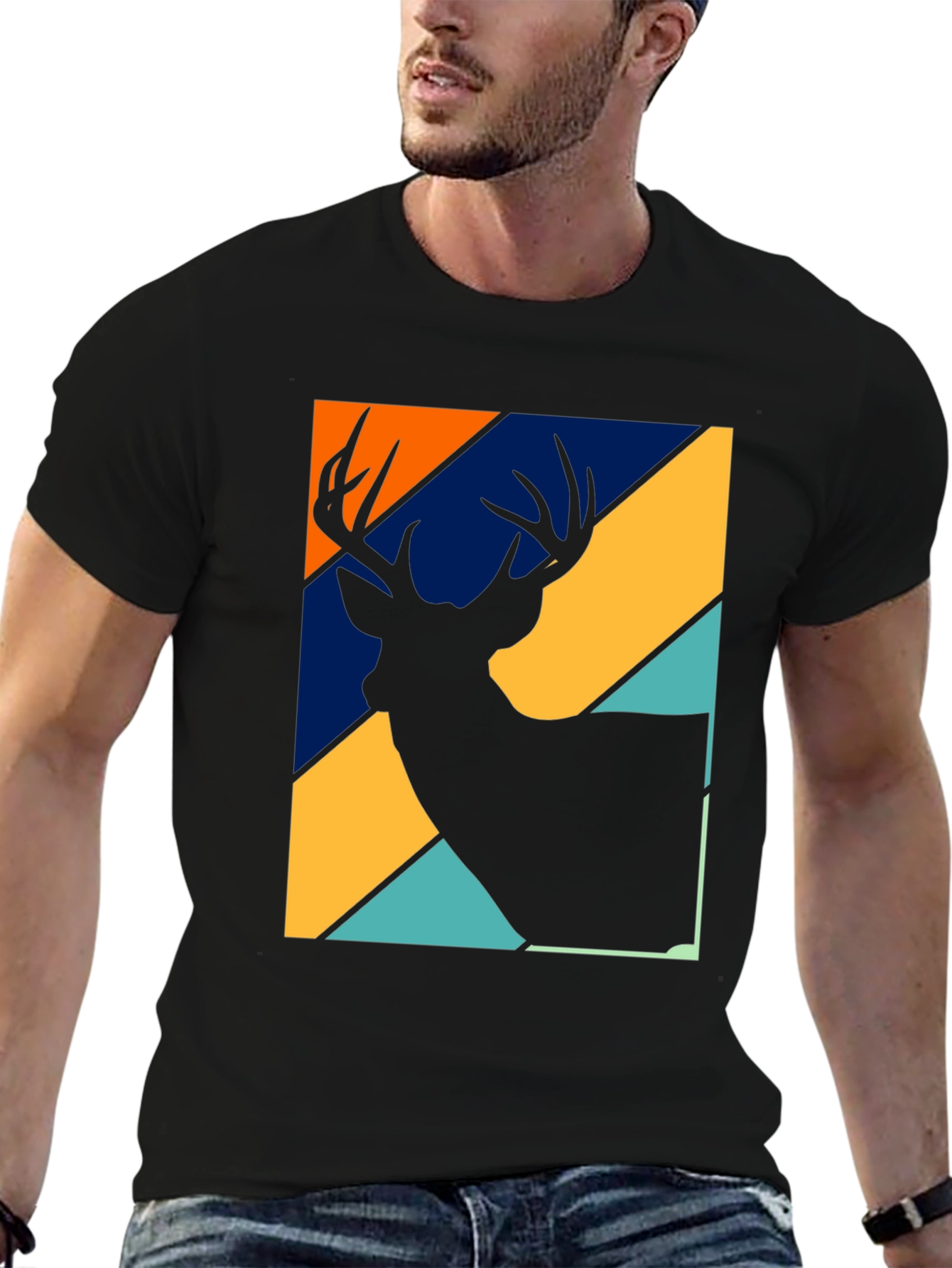 Retro Deer Silhouette Graphic Tee