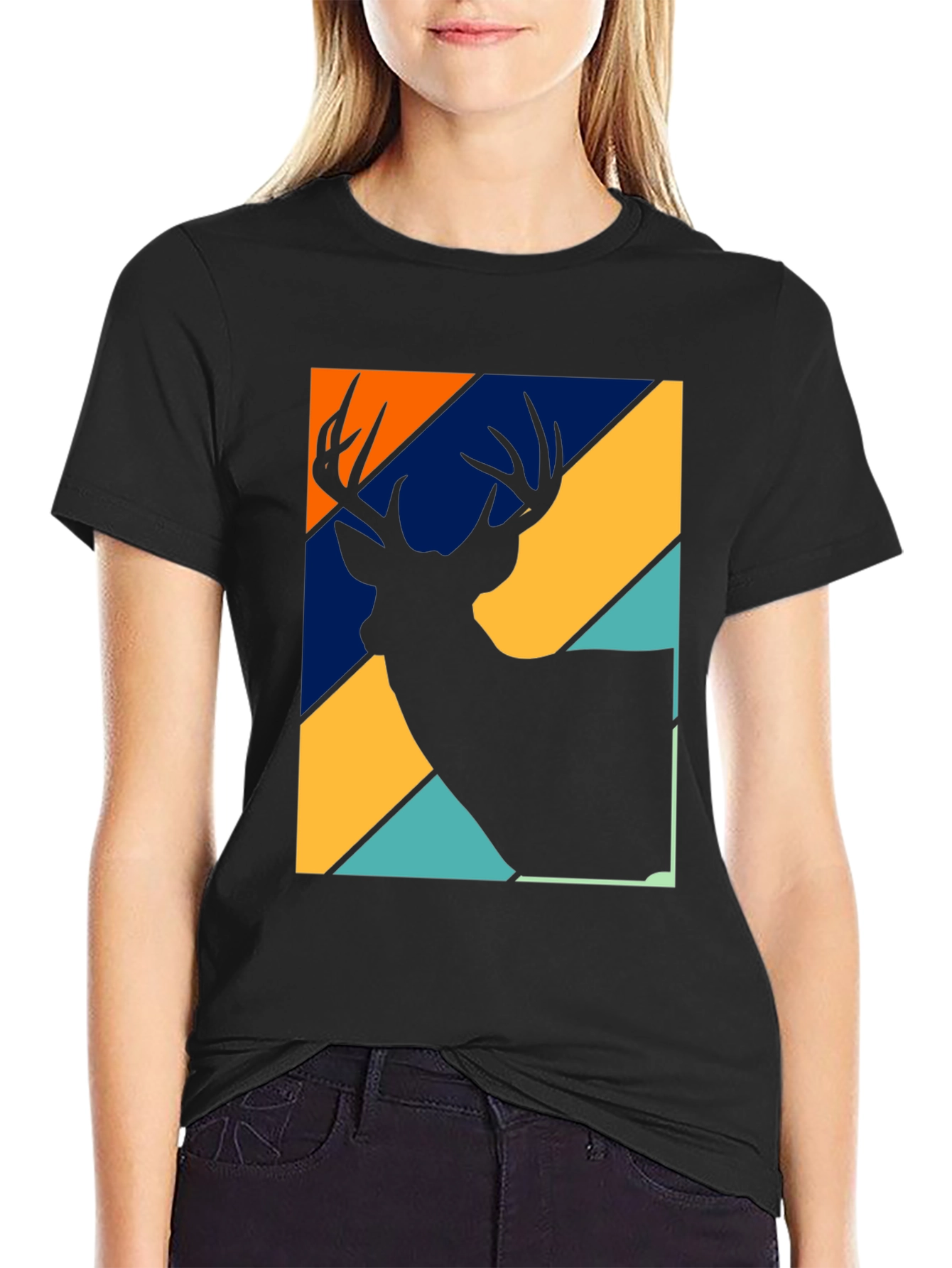 Retro Deer Silhouette Graphic Tee