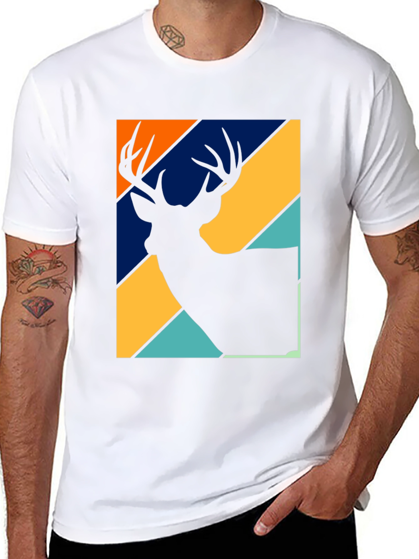 Retro Deer Silhouette Graphic Tee