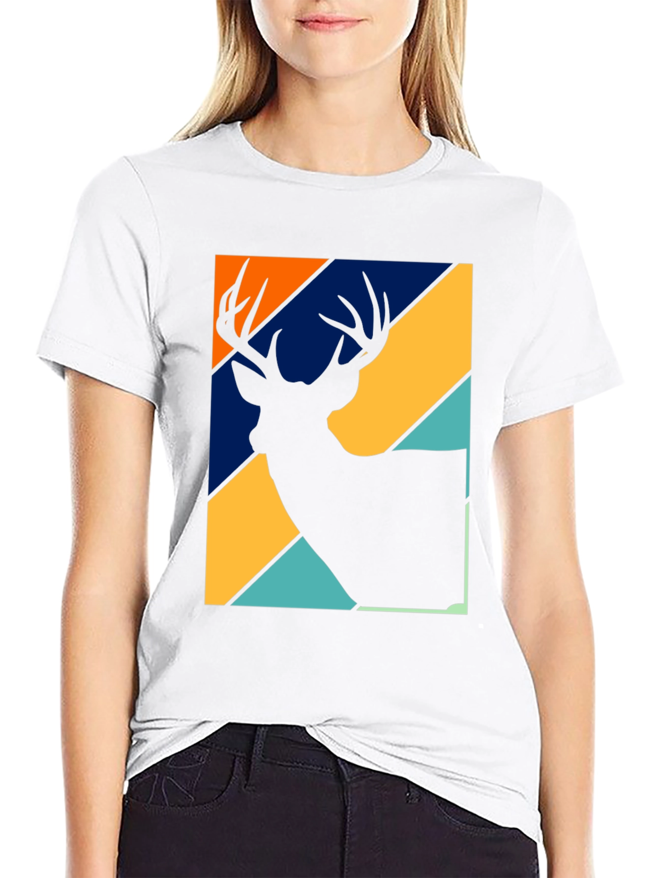 Retro Deer Silhouette Graphic Tee