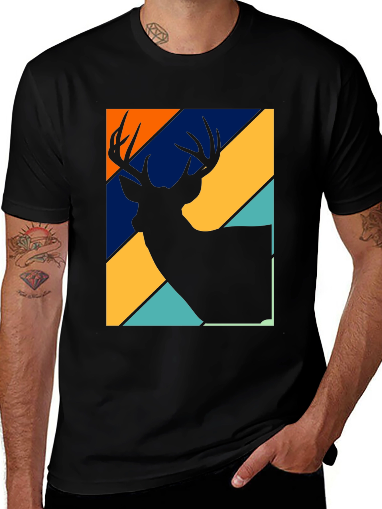 Retro Deer Silhouette Graphic Tee