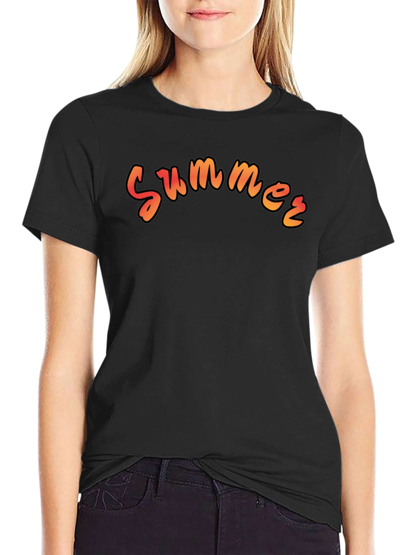 Summer Graphic Black T-Shirt