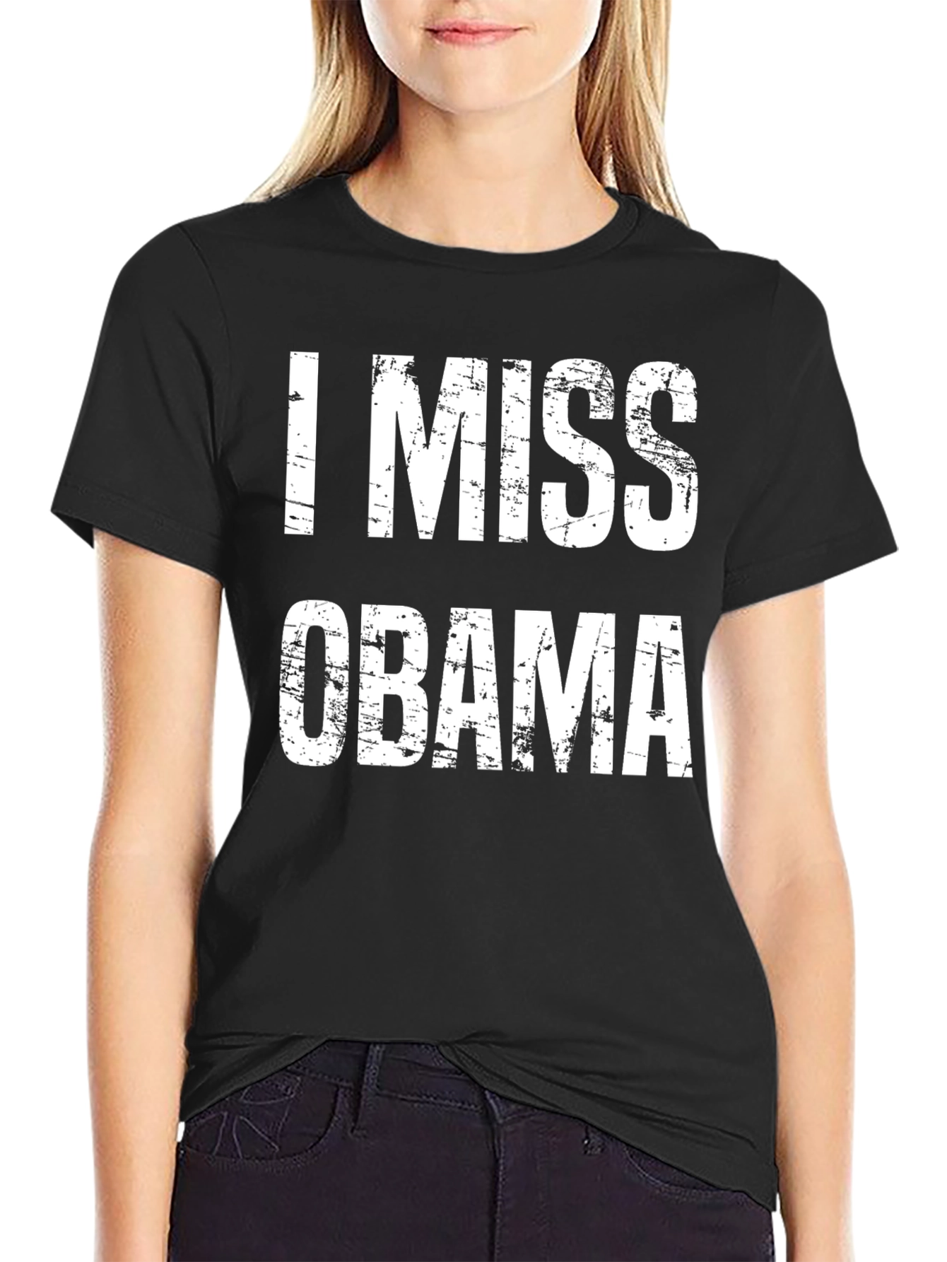 I Miss Obama Graphic T-Shirt - Black Cotton Tee