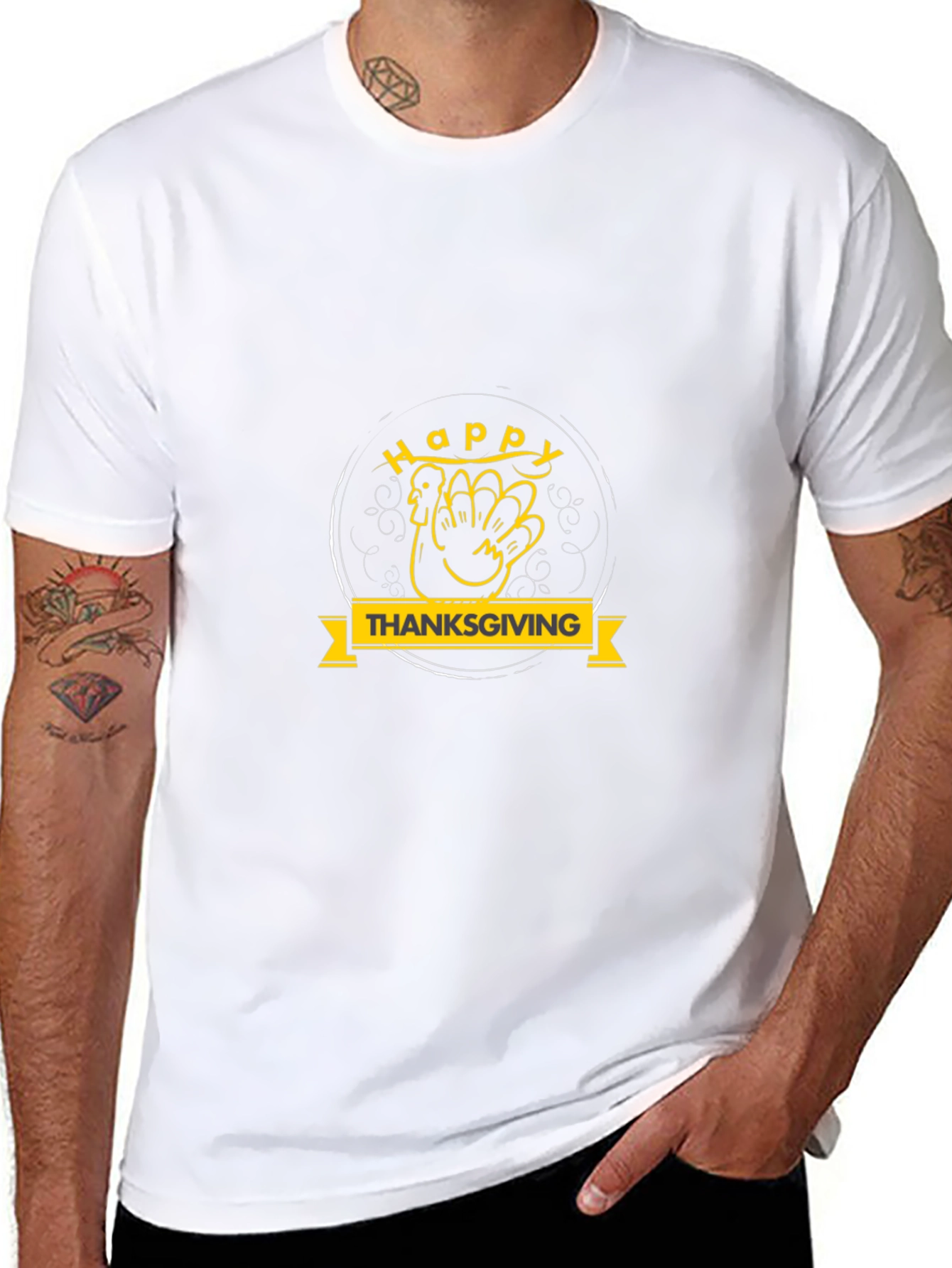 Happy Thanksgiving Turkey Hand T-Shirt