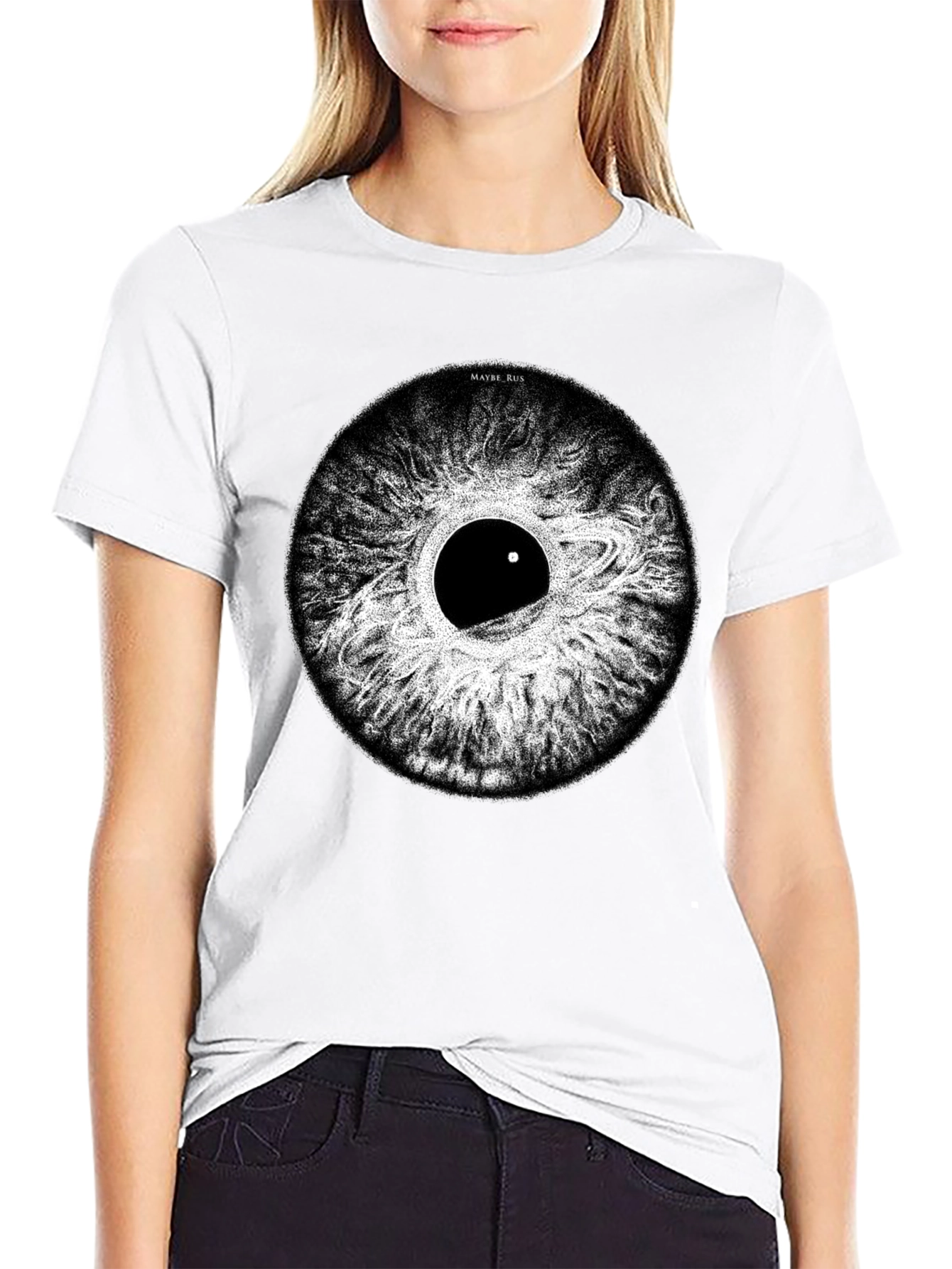 Eye Graphic T-Shirt - Unique Saturn Design