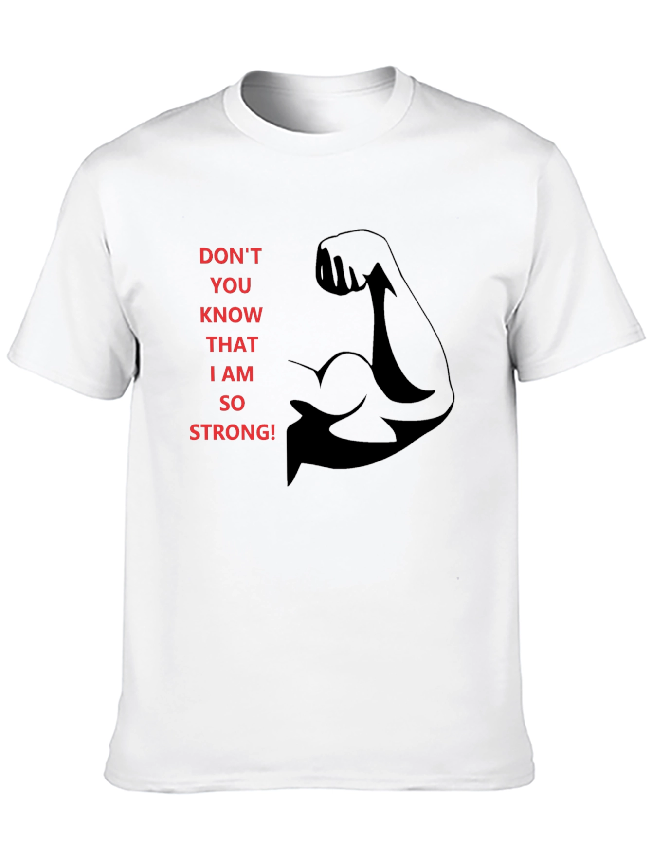 Strongman Graphic Tee - Black Cotton Crewneck T-Shirt