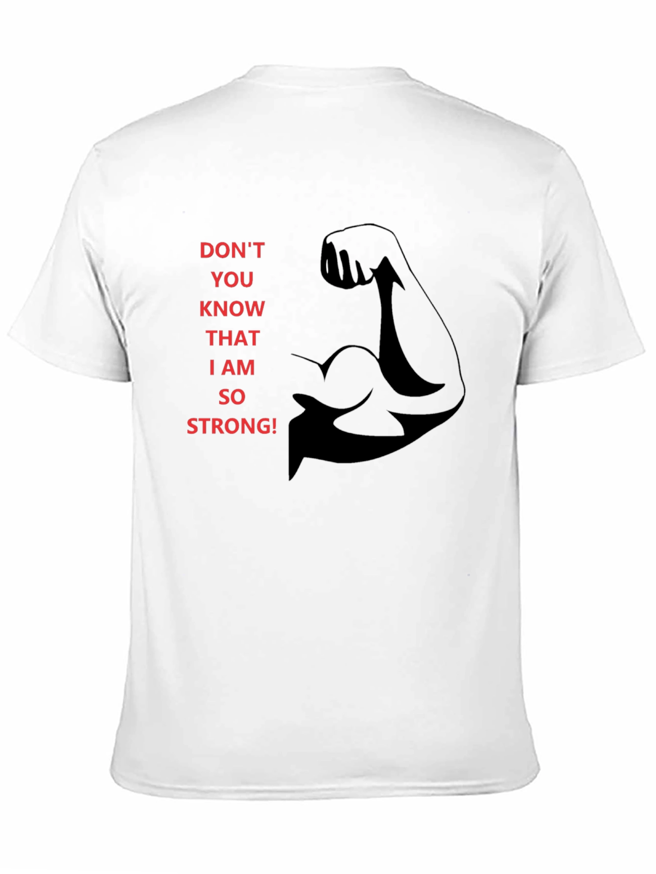 Strongman Graphic Tee - Black Cotton Crewneck T-Shirt