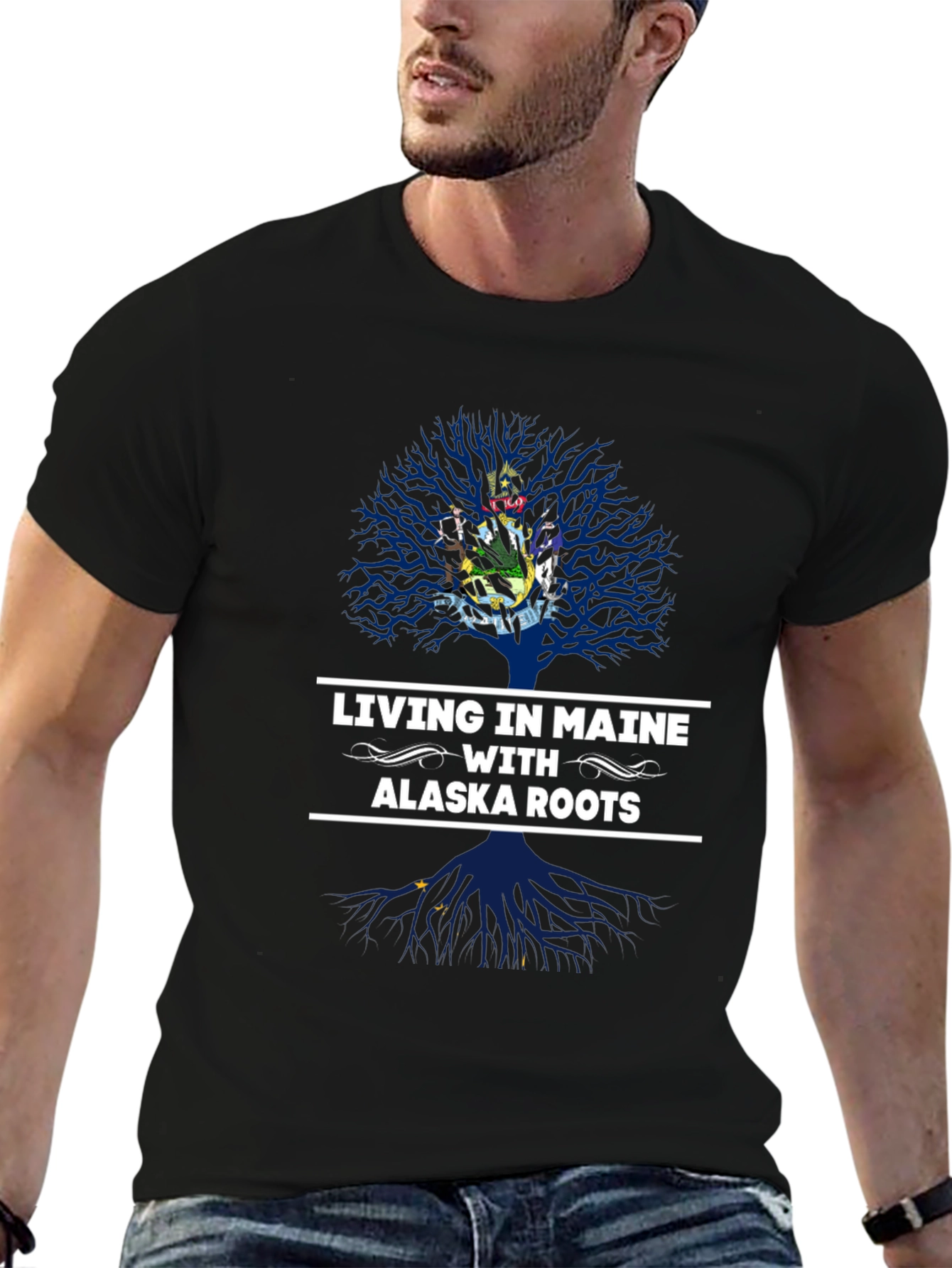 Maine & Alaska Roots Tree T-Shirt