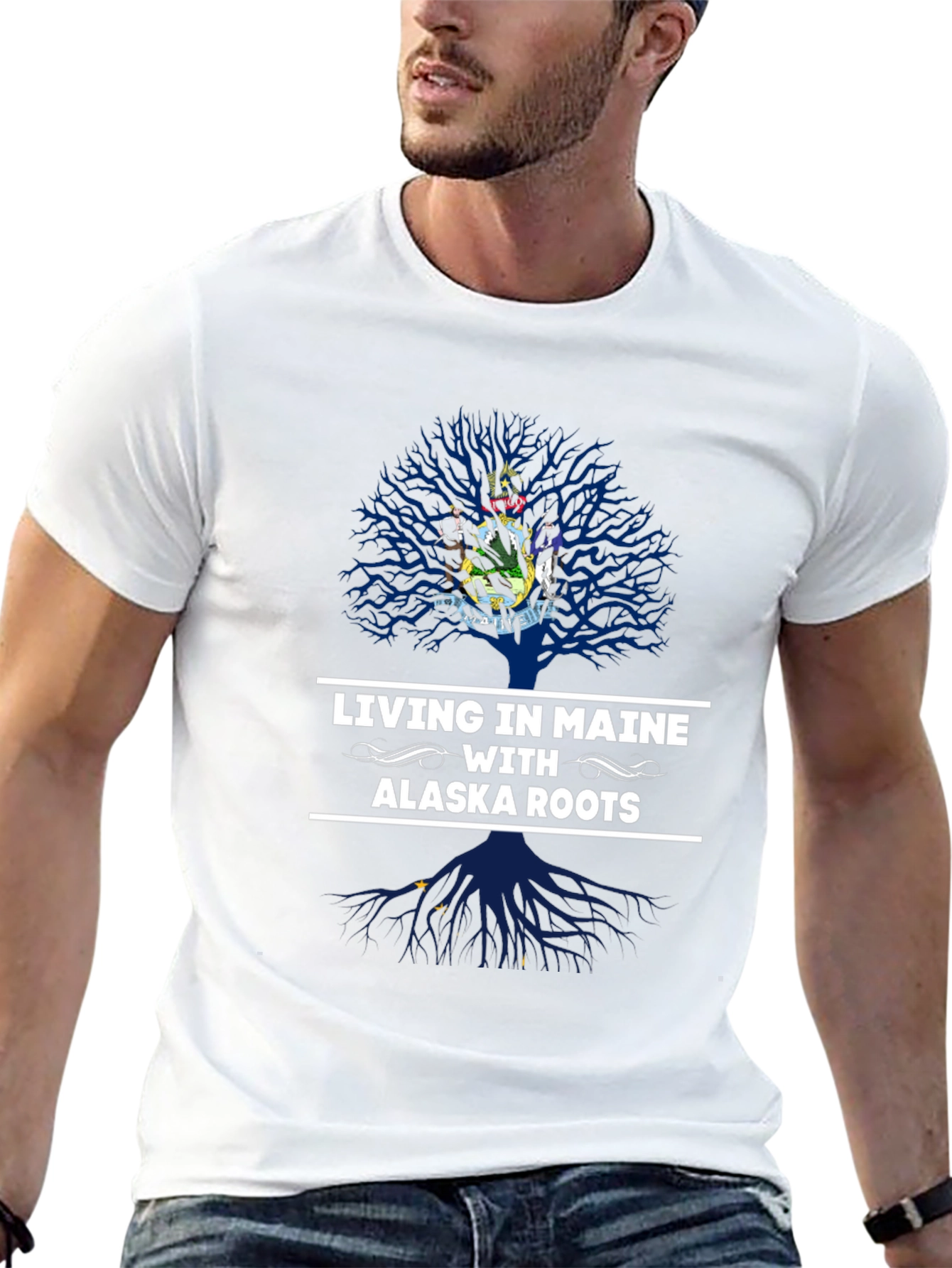 Maine & Alaska Roots Tree T-Shirt