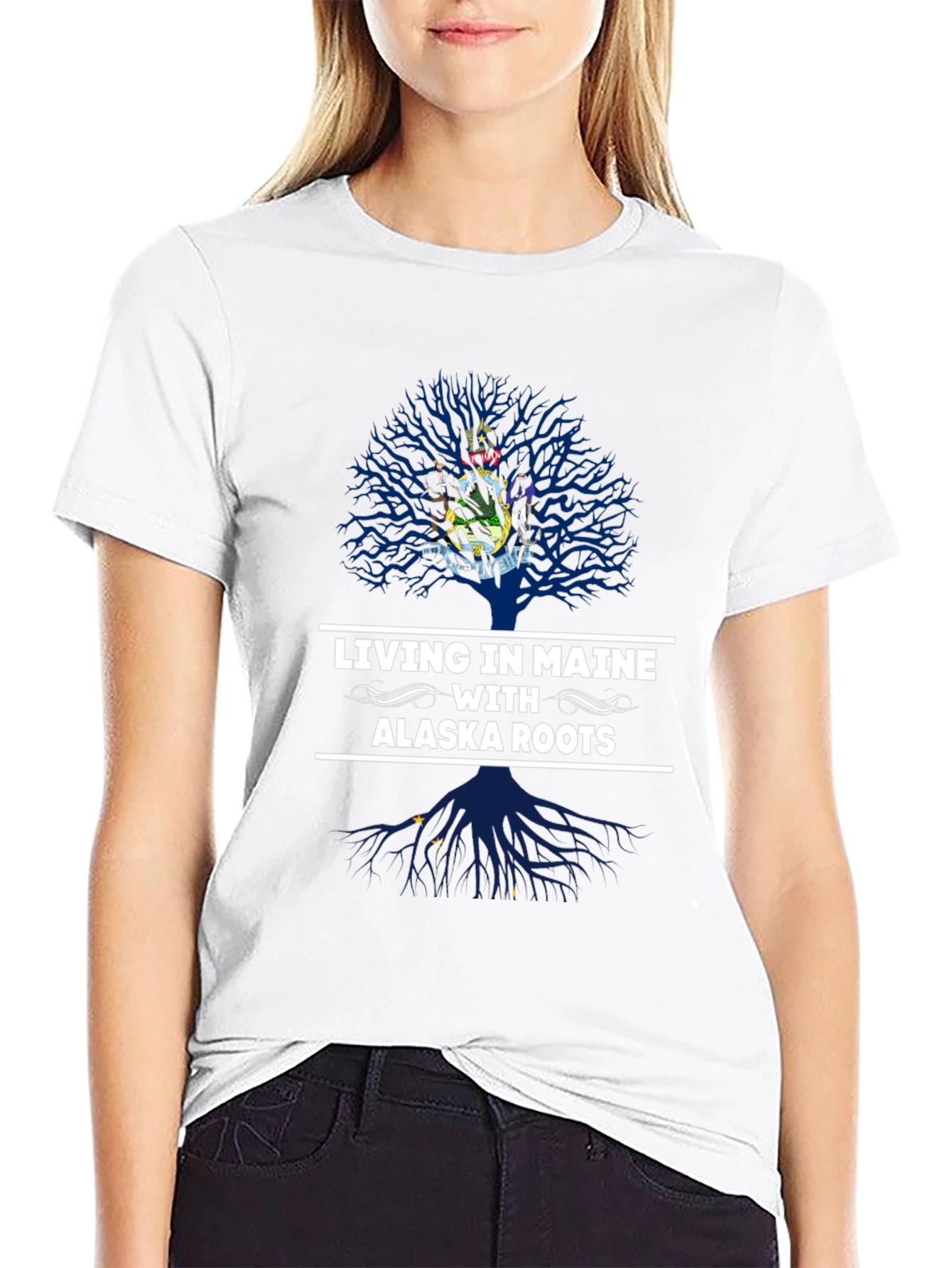 Maine & Alaska Roots Tree T-Shirt