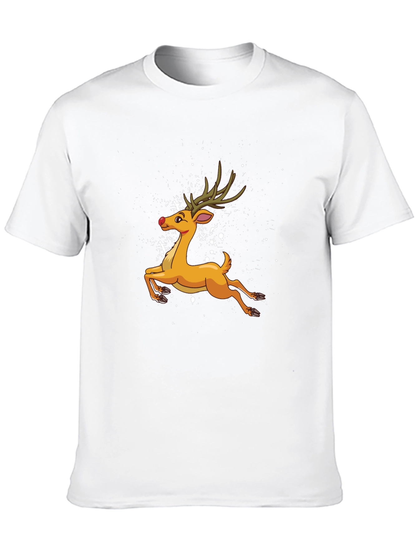 Cartoon Reindeer Black T-Shirt