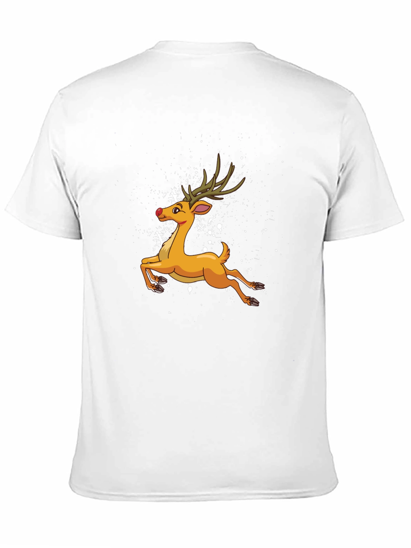 Cartoon Reindeer Black T-Shirt