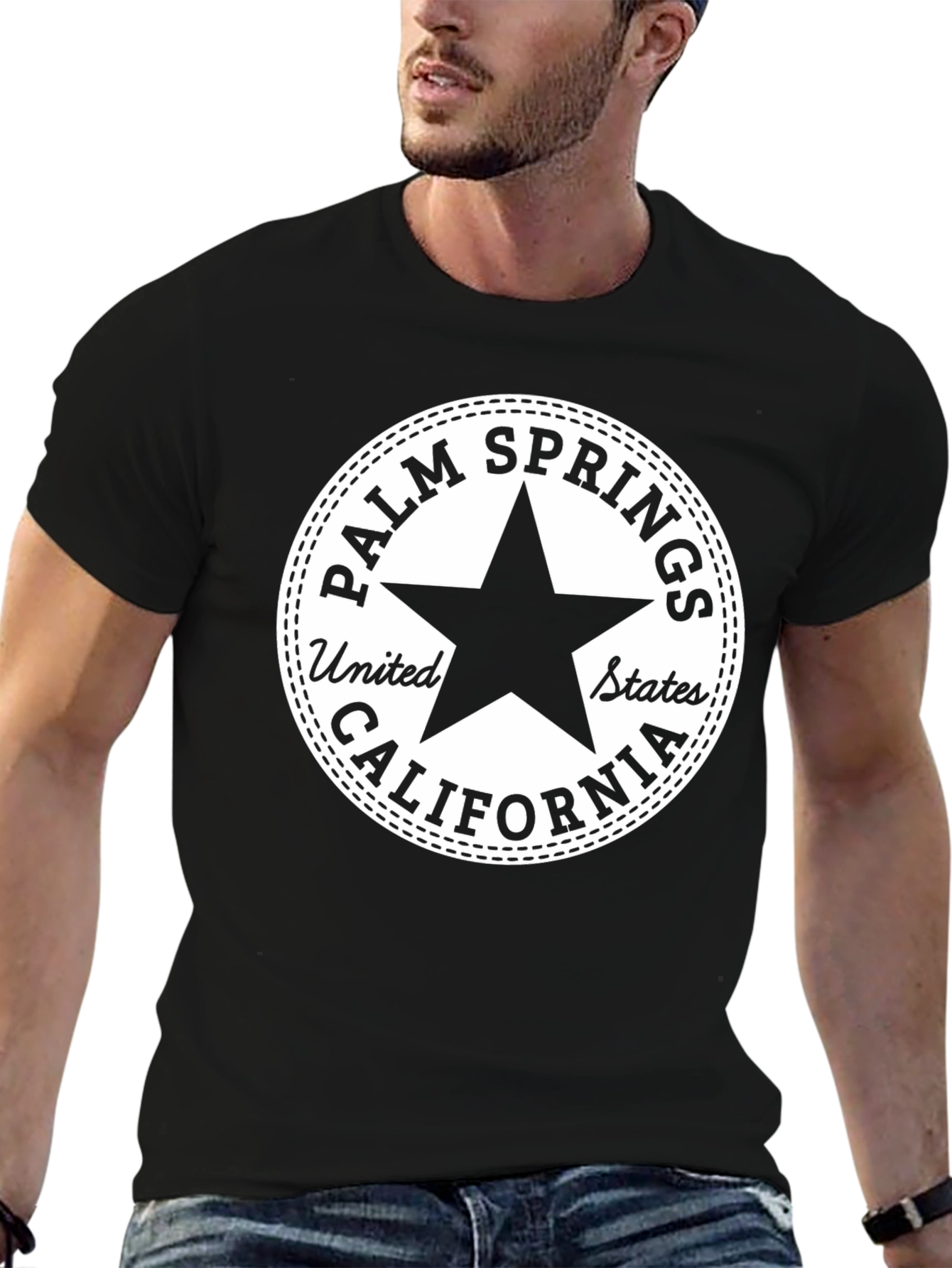 Palm Springs California Black Graphic Tee