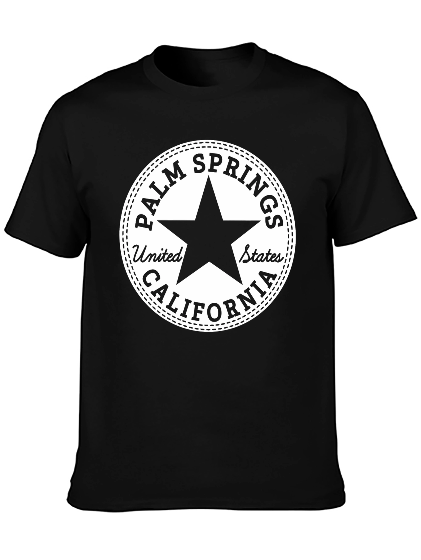 Palm Springs California Black Graphic Tee