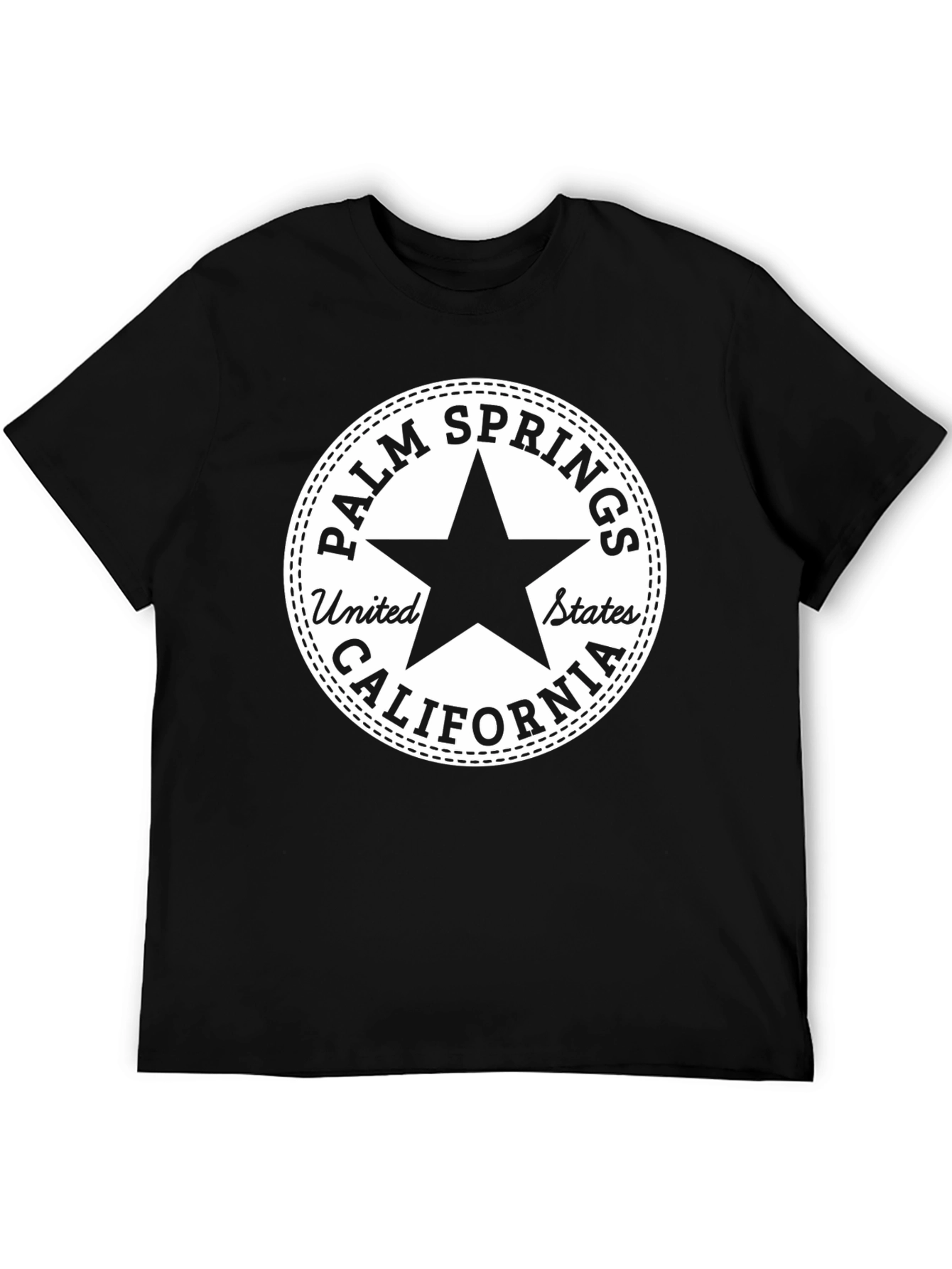 Palm Springs California Black Graphic Tee