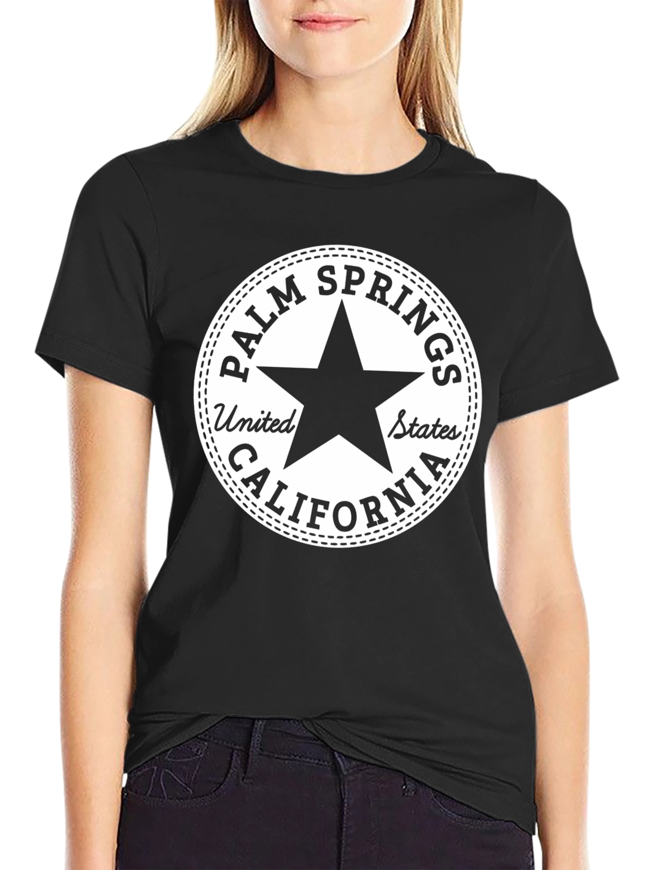 Palm Springs California Black Graphic Tee