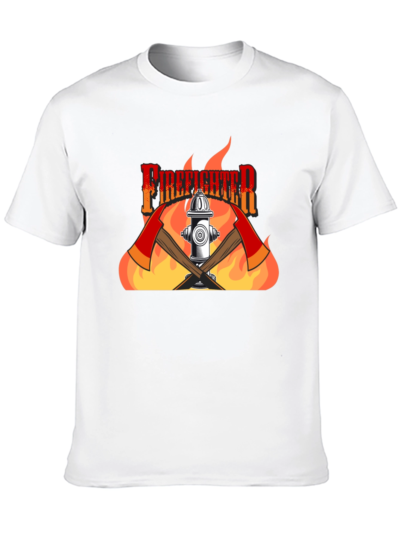 Firefighter Graphic Print Black T-Shirt