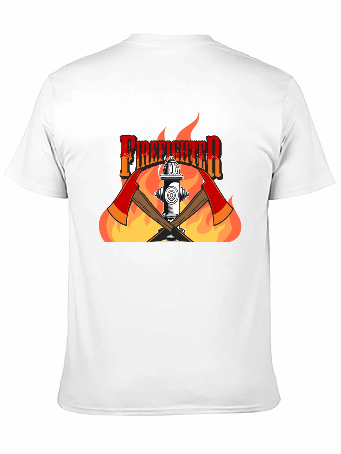 Firefighter Graphic Print Black T-Shirt
