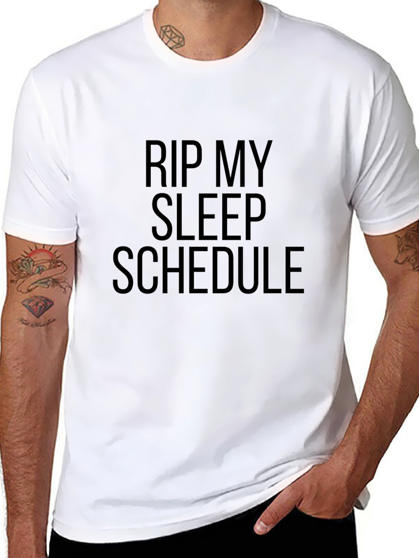 RIP My Sleep Schedule Black Graphic T-Shirt