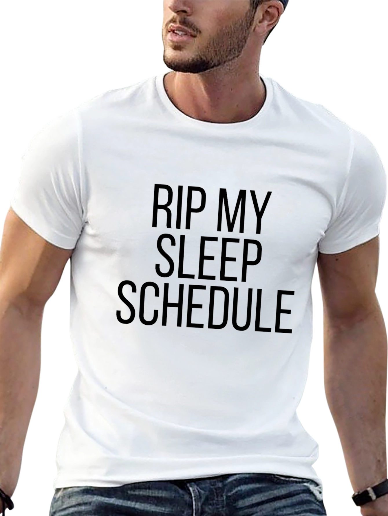 RIP My Sleep Schedule Black Graphic T-Shirt