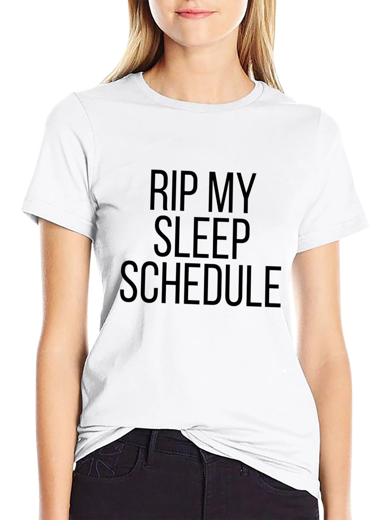 RIP My Sleep Schedule Black Graphic T-Shirt