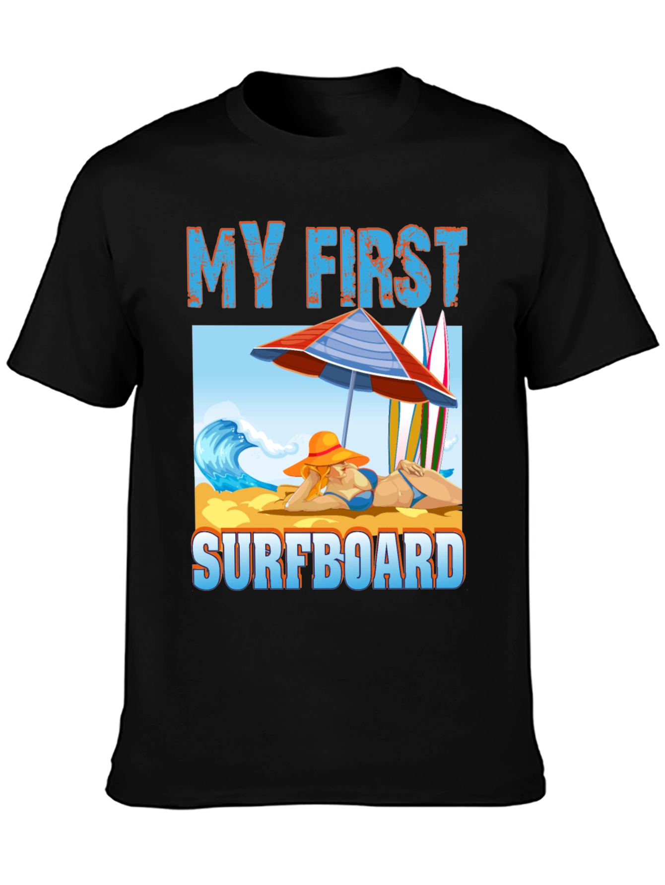 My First Surfboard Graphic Tee - Summer Beach Vibes