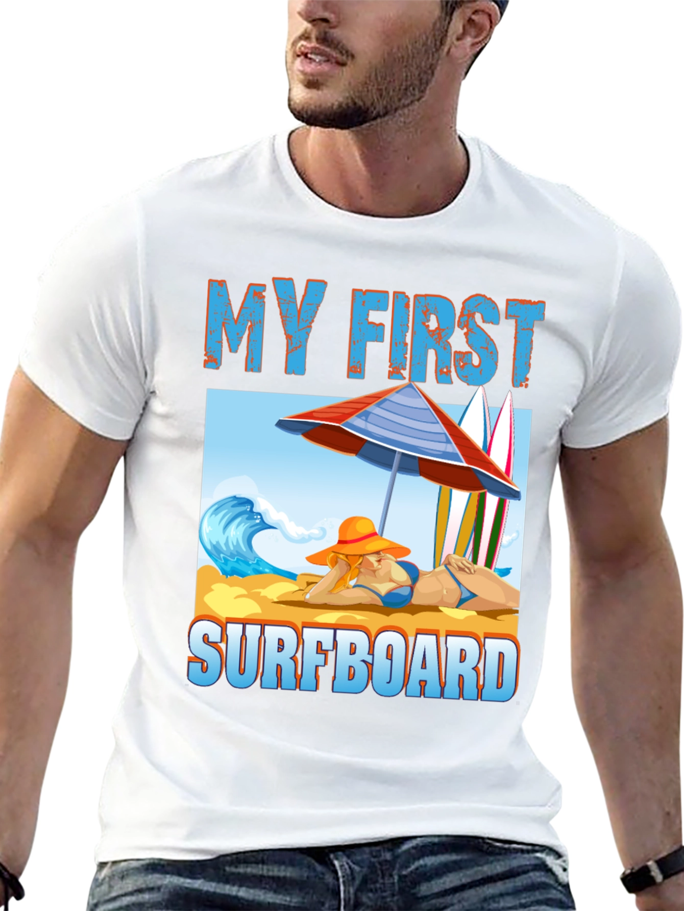 My First Surfboard Graphic Tee - Summer Beach Vibes