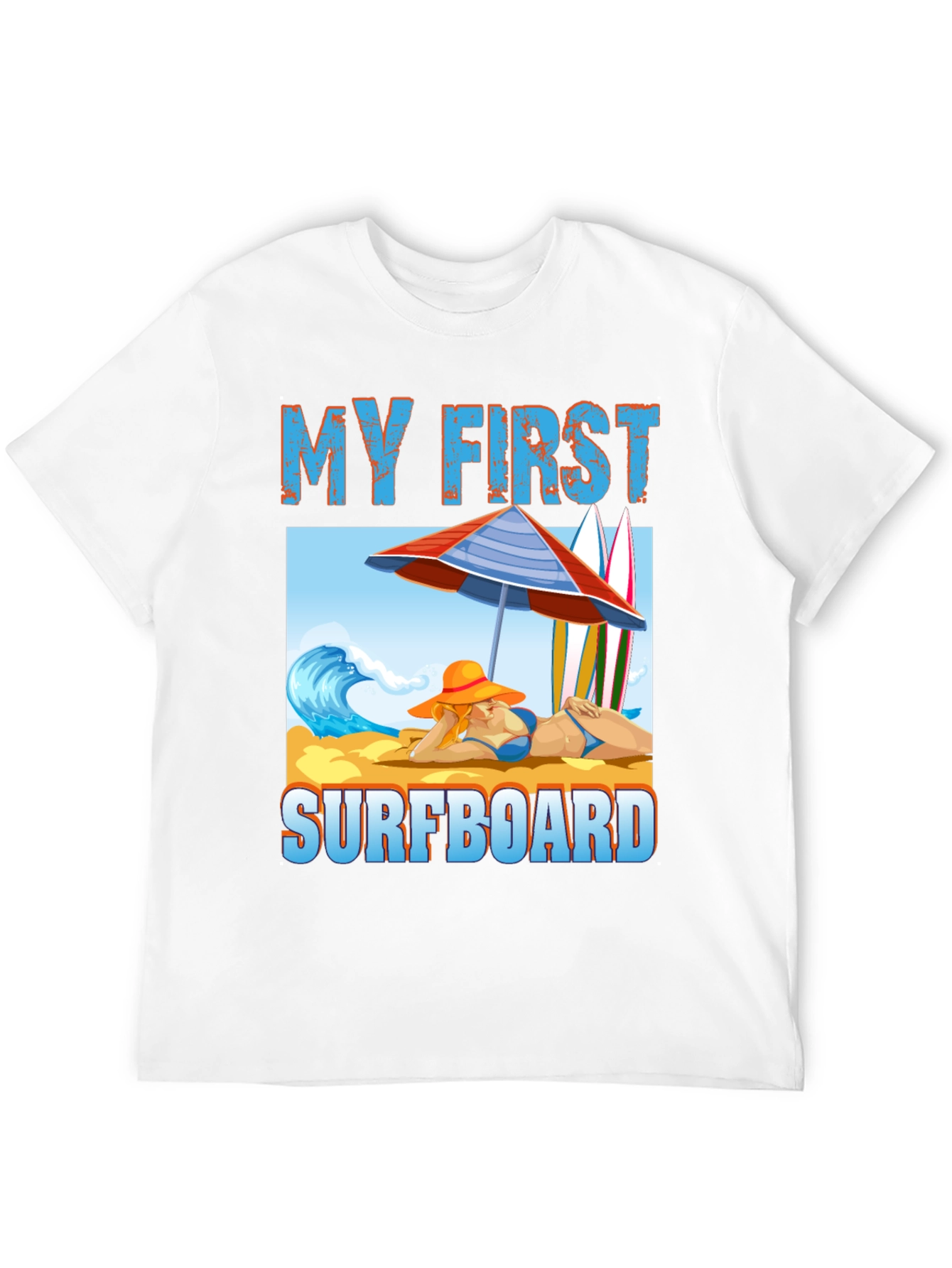 My First Surfboard Graphic Tee - Summer Beach Vibes