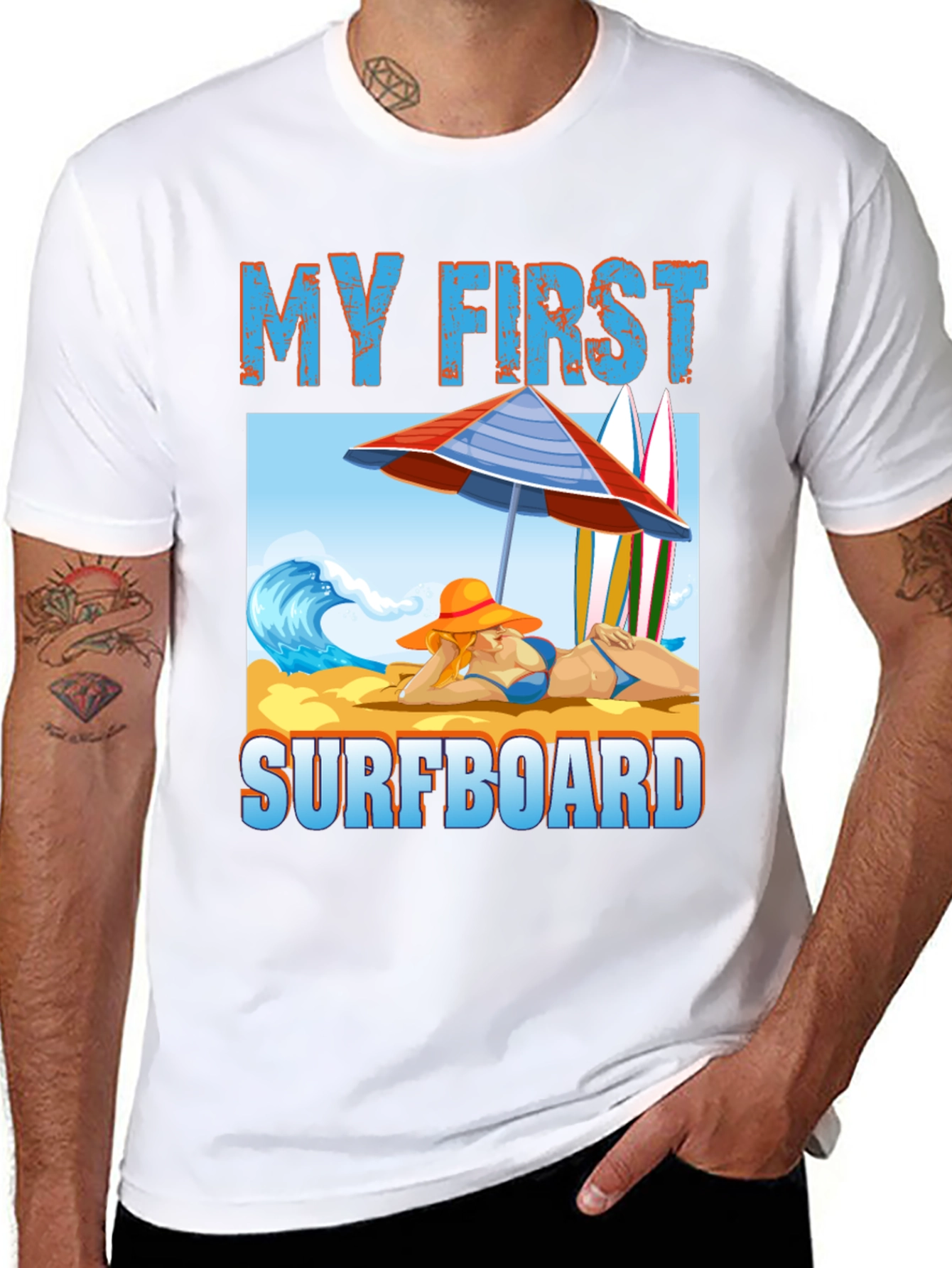 My First Surfboard Graphic Tee - Summer Beach Vibes
