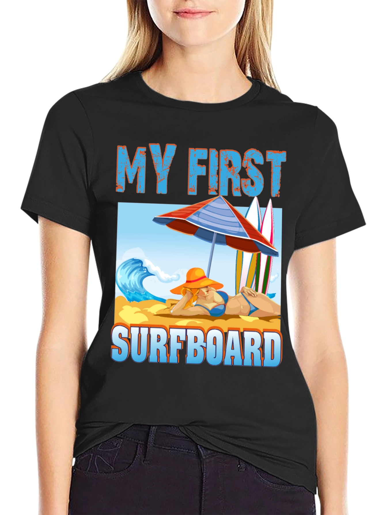 My First Surfboard Graphic Tee - Summer Beach Vibes
