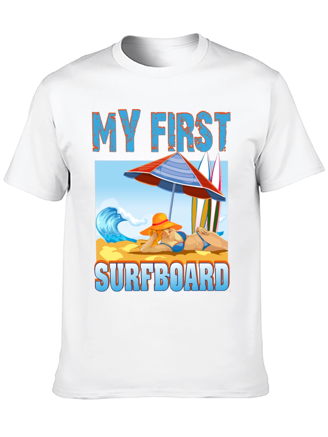 My First Surfboard Graphic Tee - Summer Beach Vibes