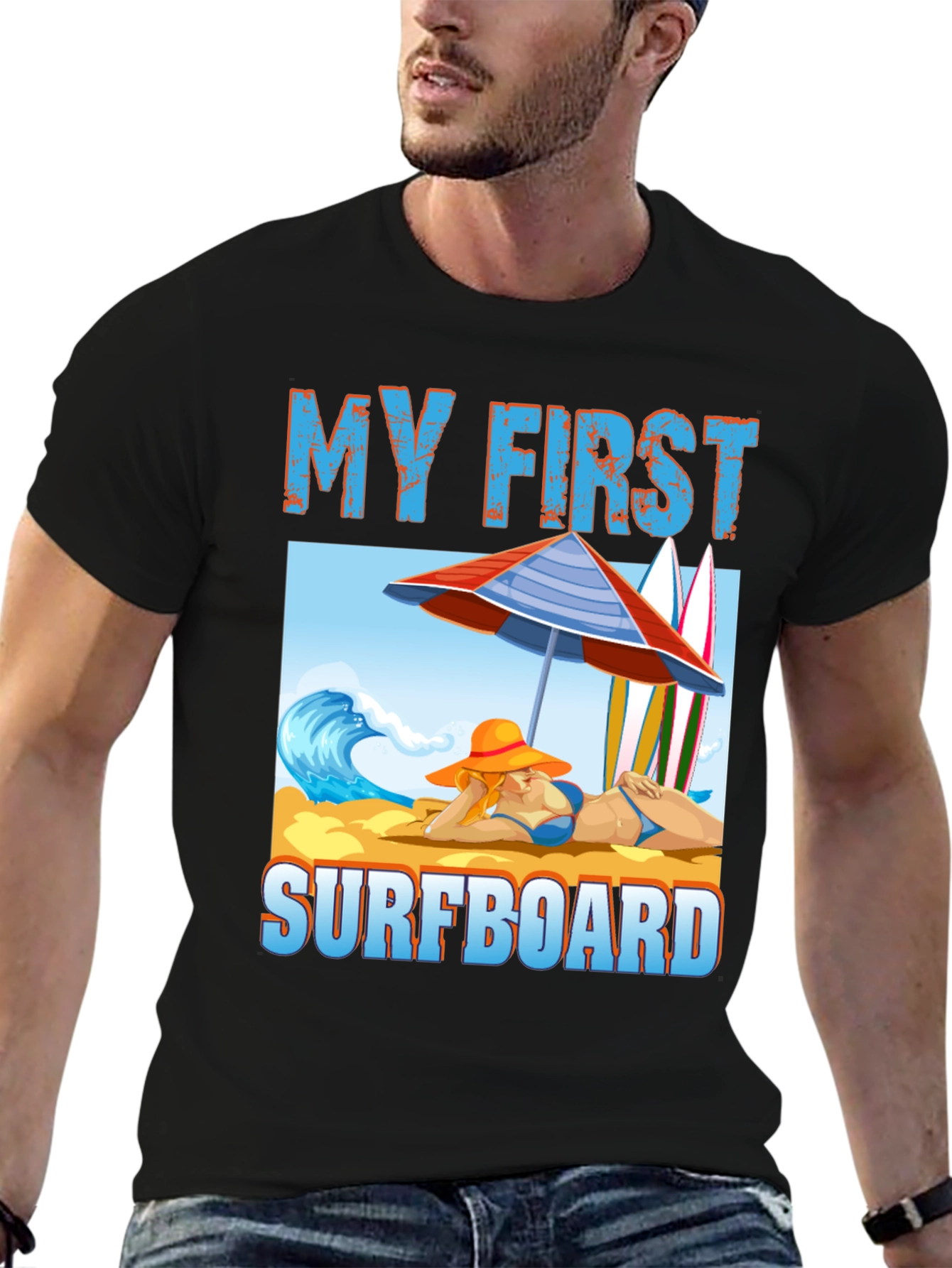 My First Surfboard Graphic Tee - Summer Beach Vibes