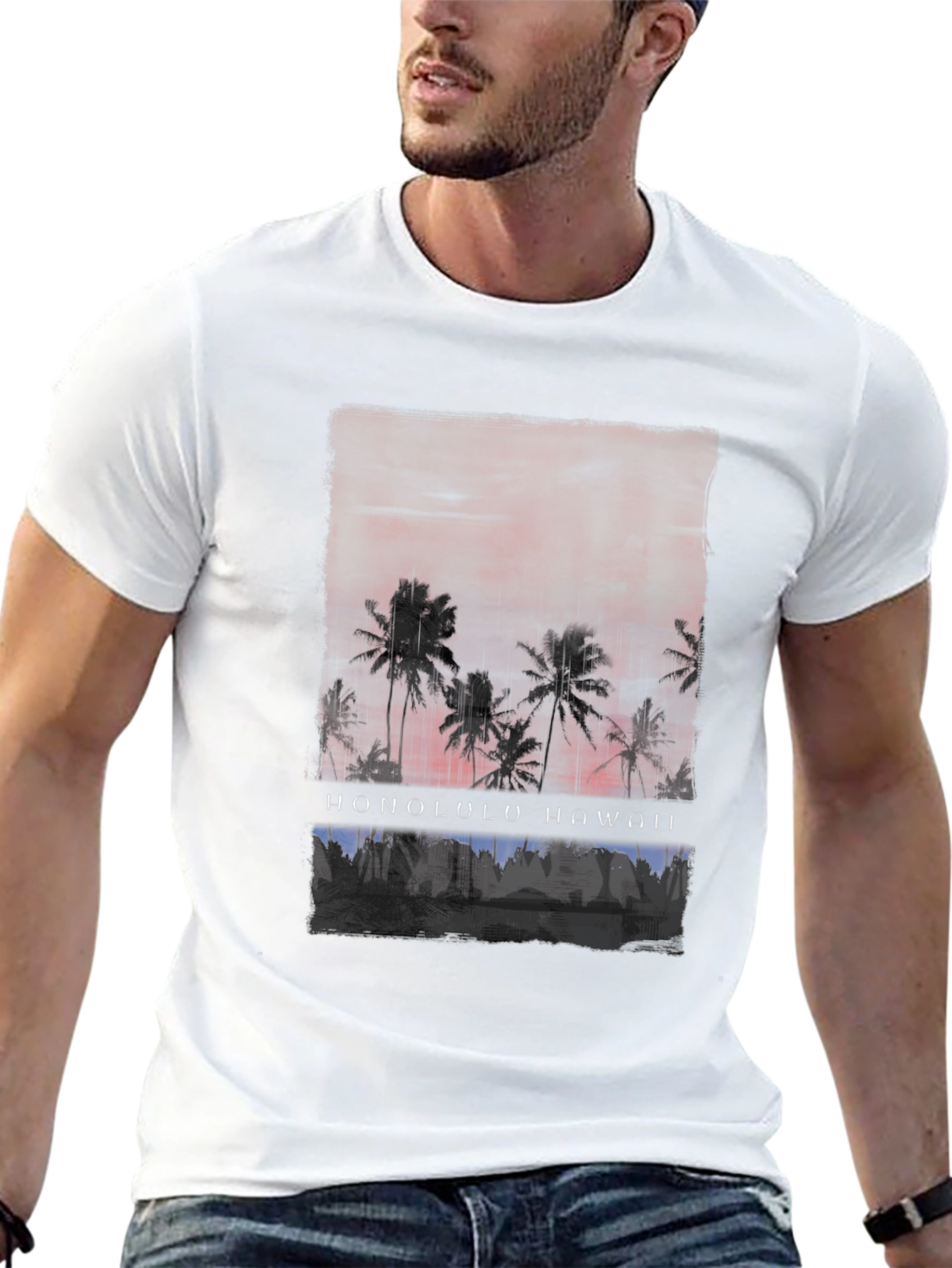 Honolulu Hawaii Palm Tree Graphic T-Shirt