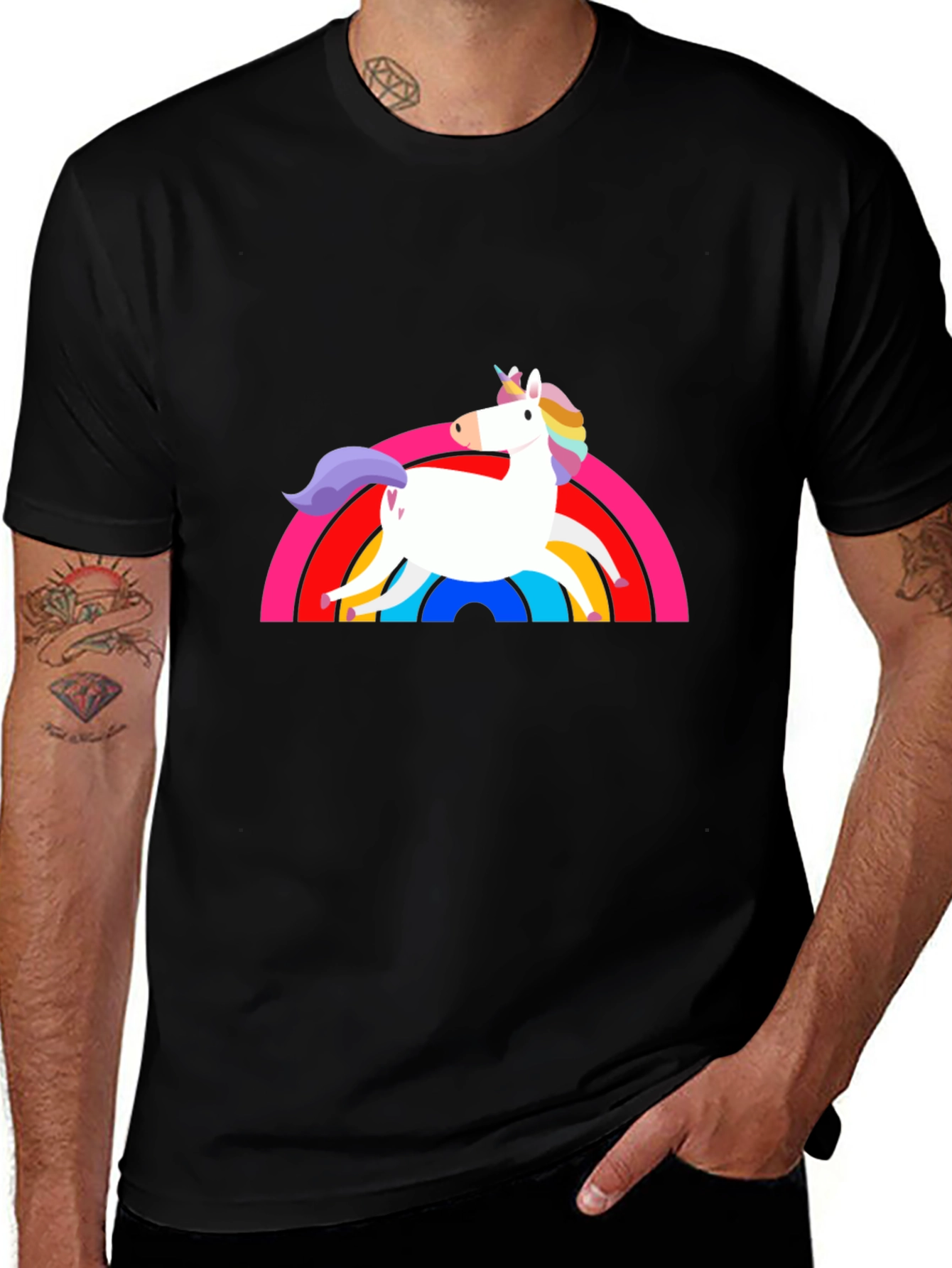 Unicorn Rainbow Graphic T-Shirt