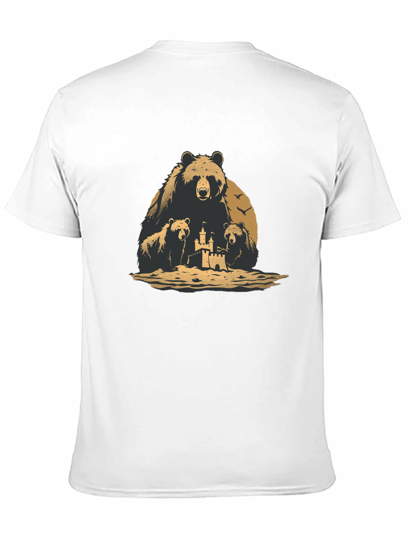 Bear Family Sandcastle Black T-Shirt