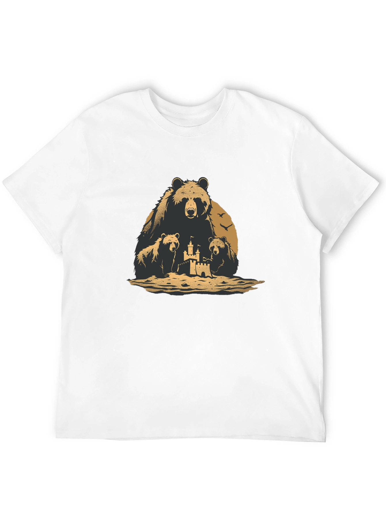 Bear Family Sandcastle Black T-Shirt