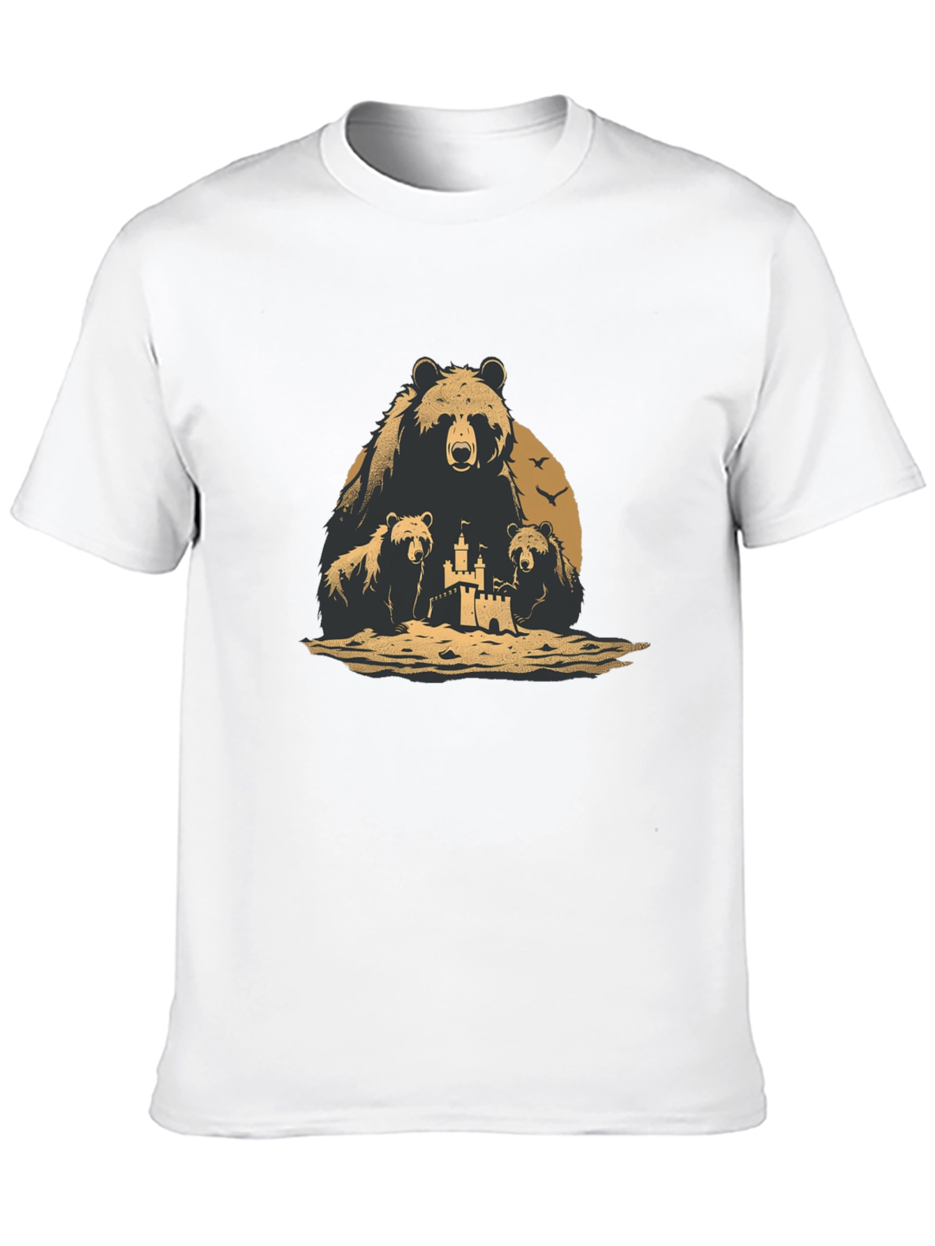 Bear Family Sandcastle Black T-Shirt