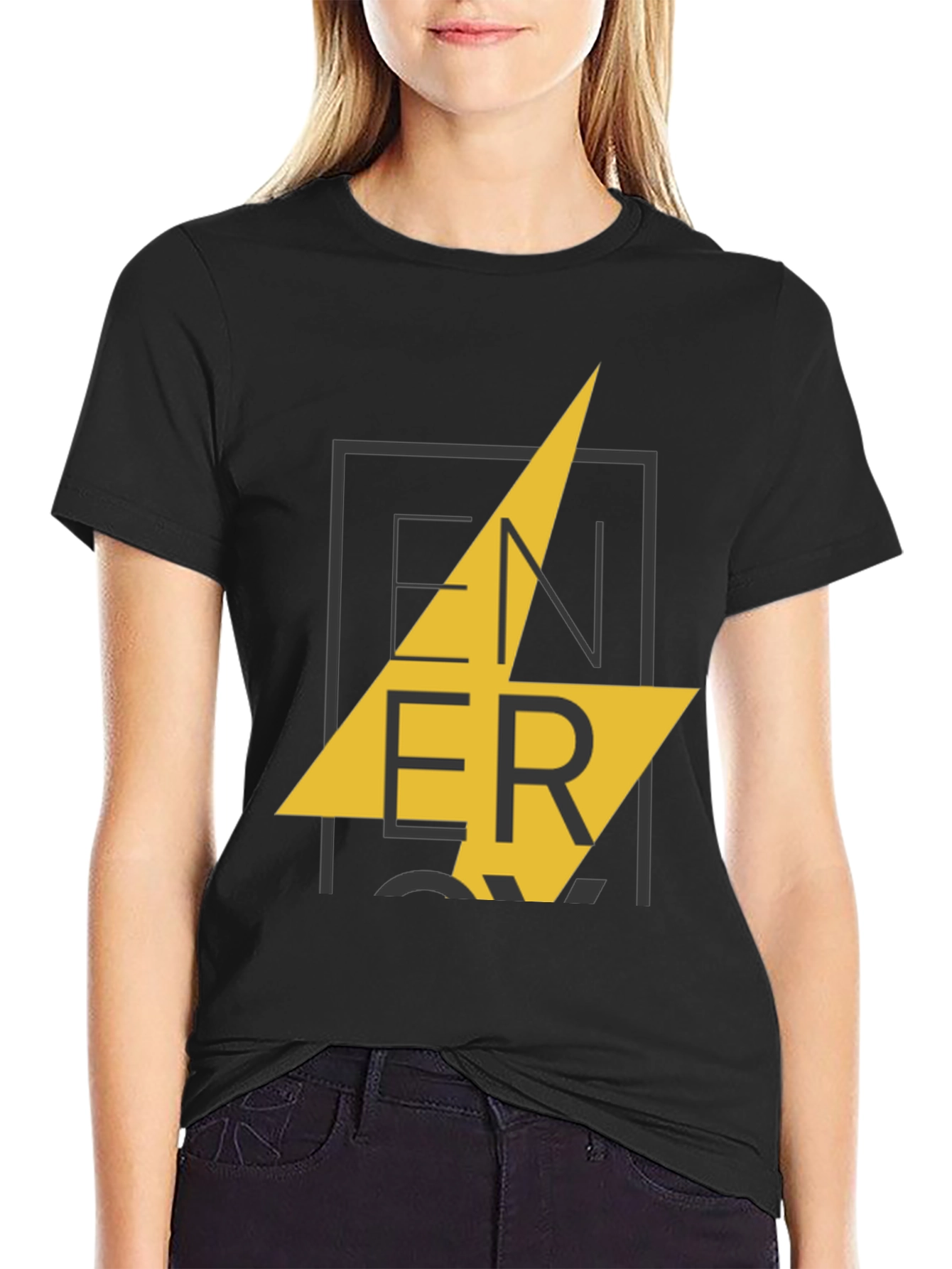 Mens Black ENERGY Graphic Print T-Shirt