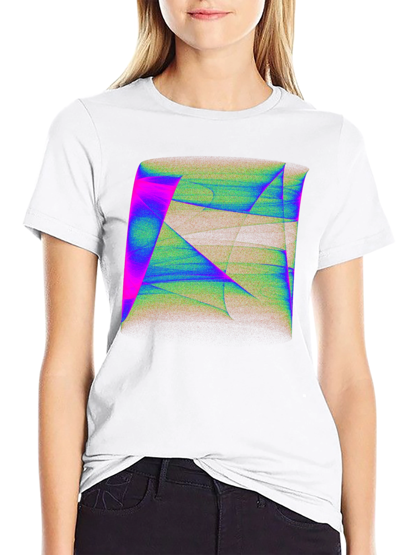 Abstract Geometric Art Mens Black T-Shirt