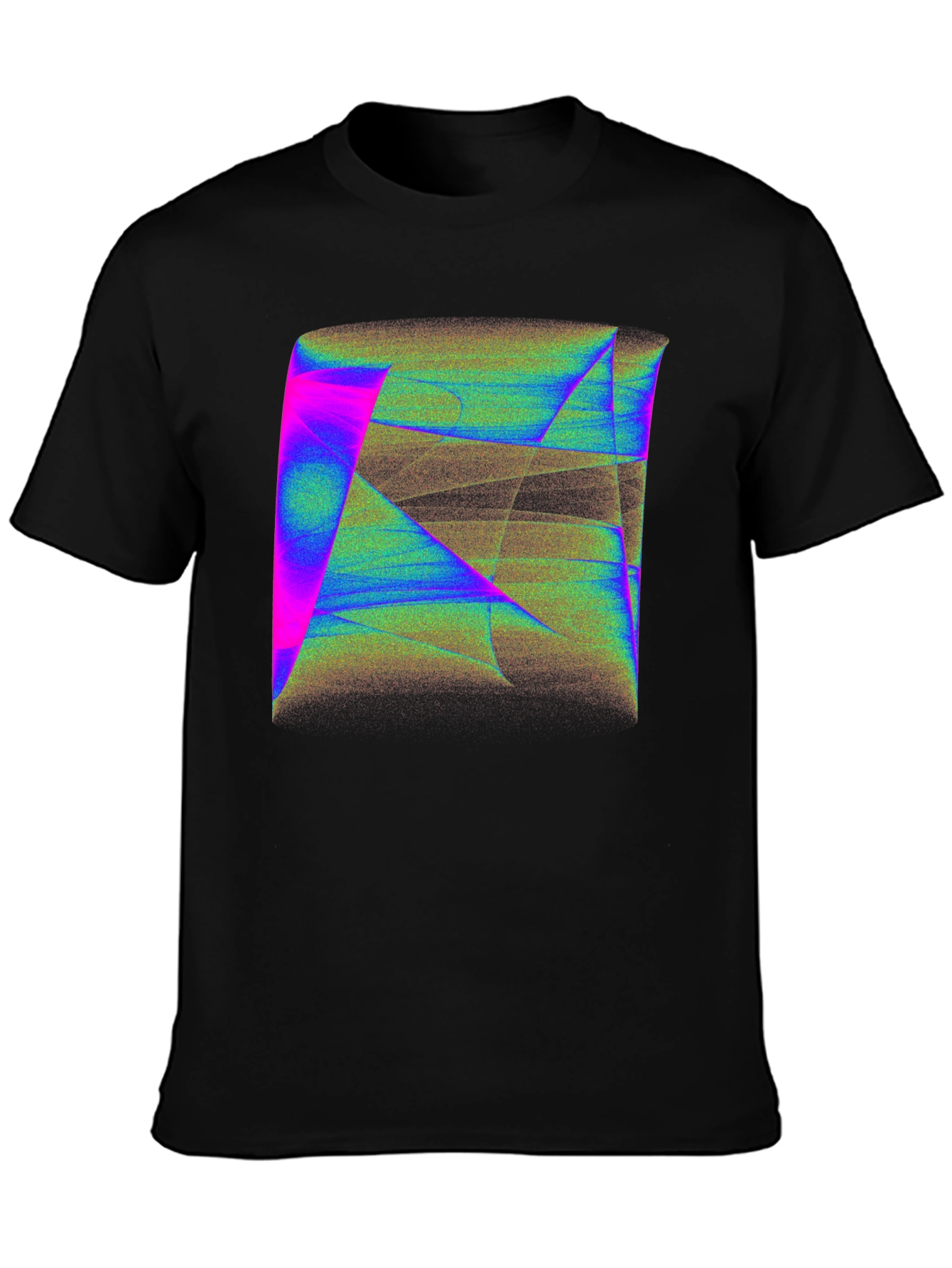 Abstract Geometric Art Mens Black T-Shirt