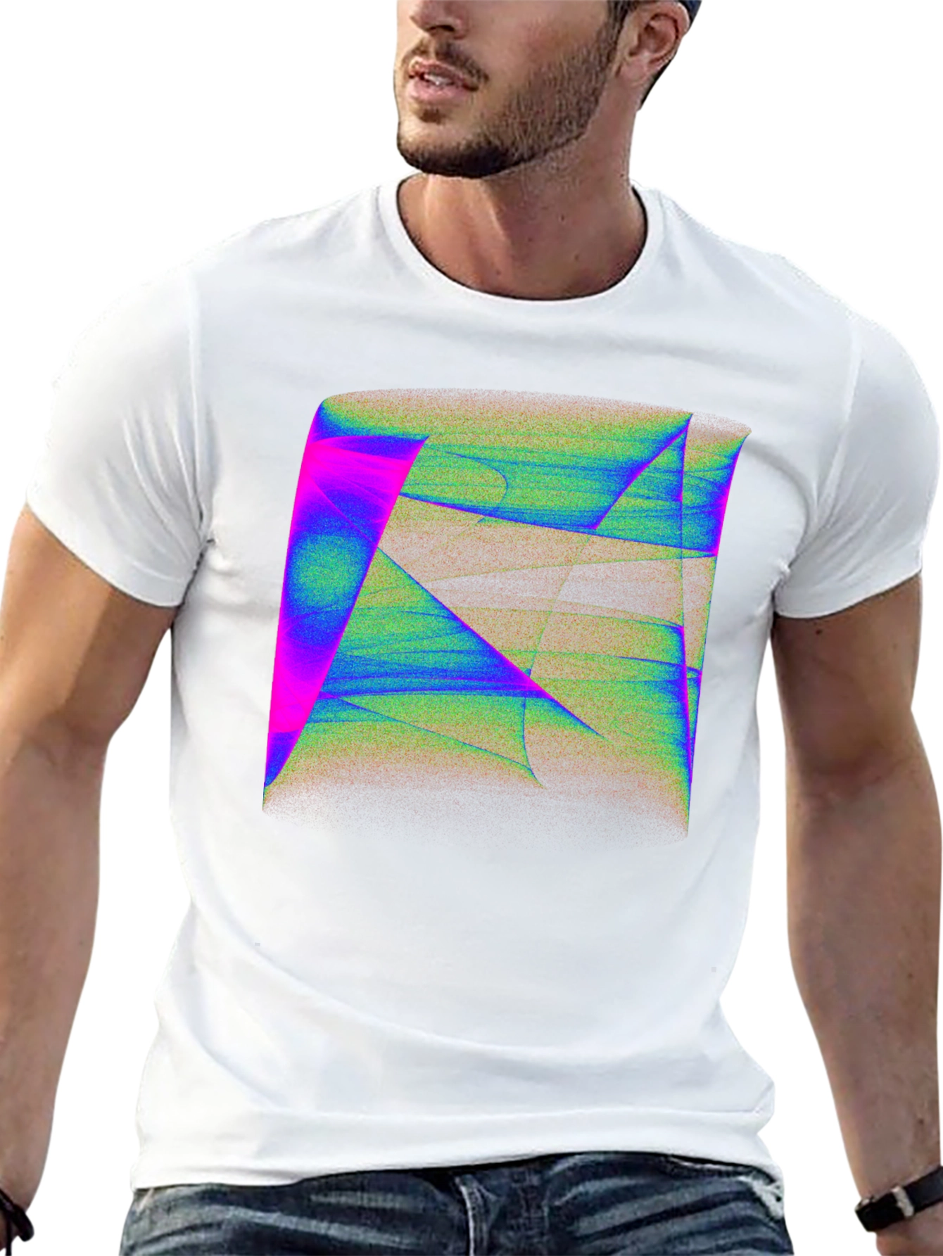 Abstract Geometric Art Mens Black T-Shirt