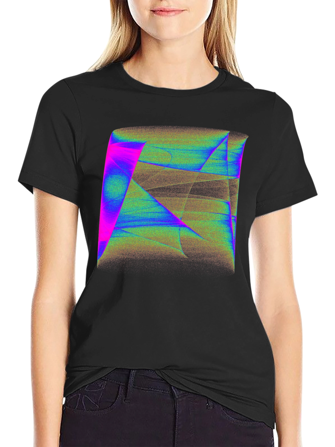 Abstract Geometric Art Mens Black T-Shirt