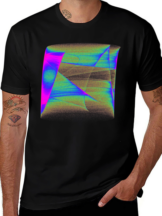Abstract Geometric Art Mens Black T-Shirt