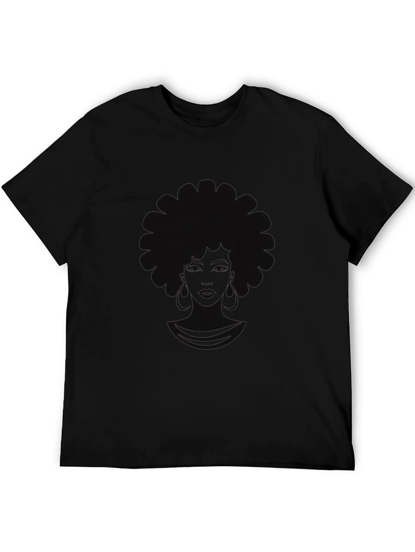 Afro Woman Graphic Black T-Shirt