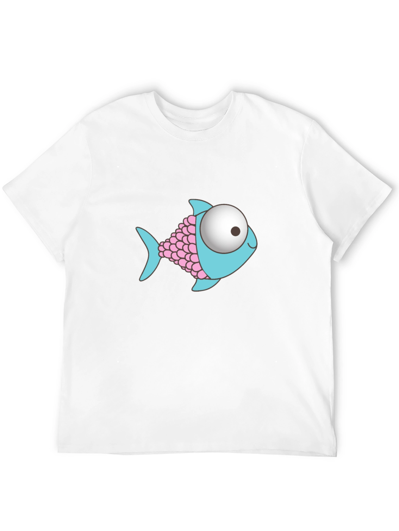 Cartoon Fish Graphic Black T-Shirt