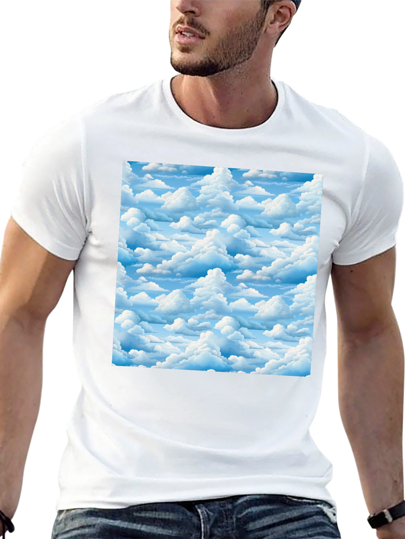 Cloudscape Print Black T-Shirt