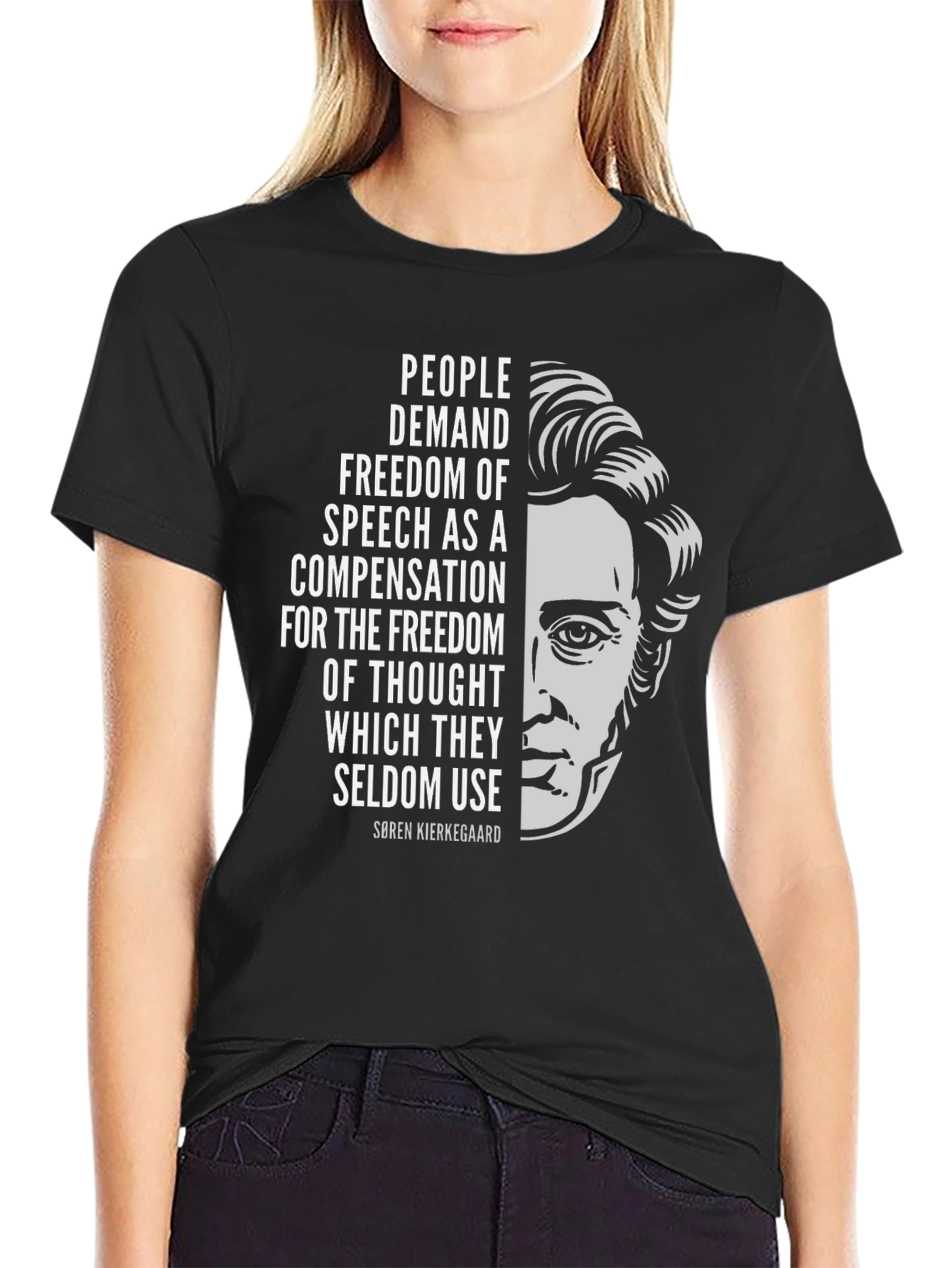 Soren Kierkegaard T-Shirt - Freedom of Thought Tee