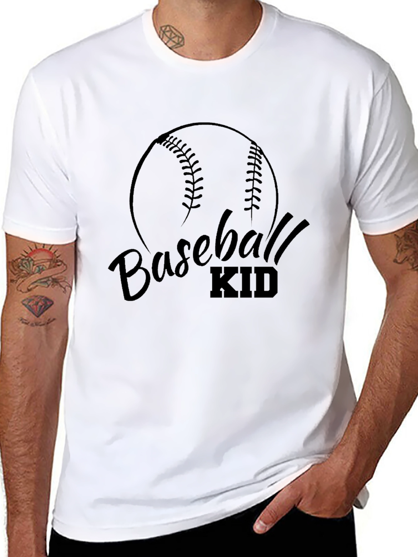 Baseball Kid Graphic T-Shirt - Black