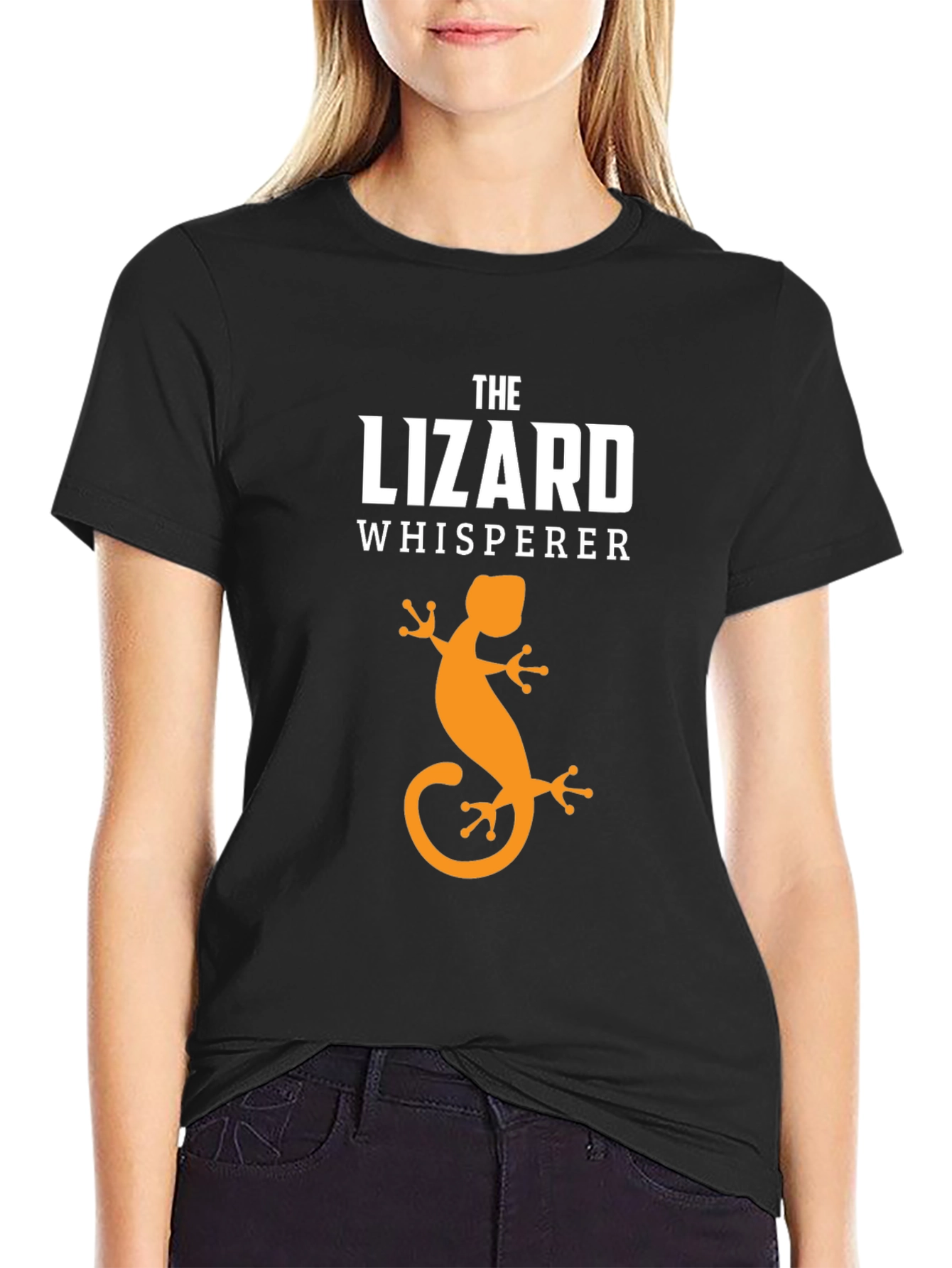 The Lizard Whisperer Black Graphic T-Shirt