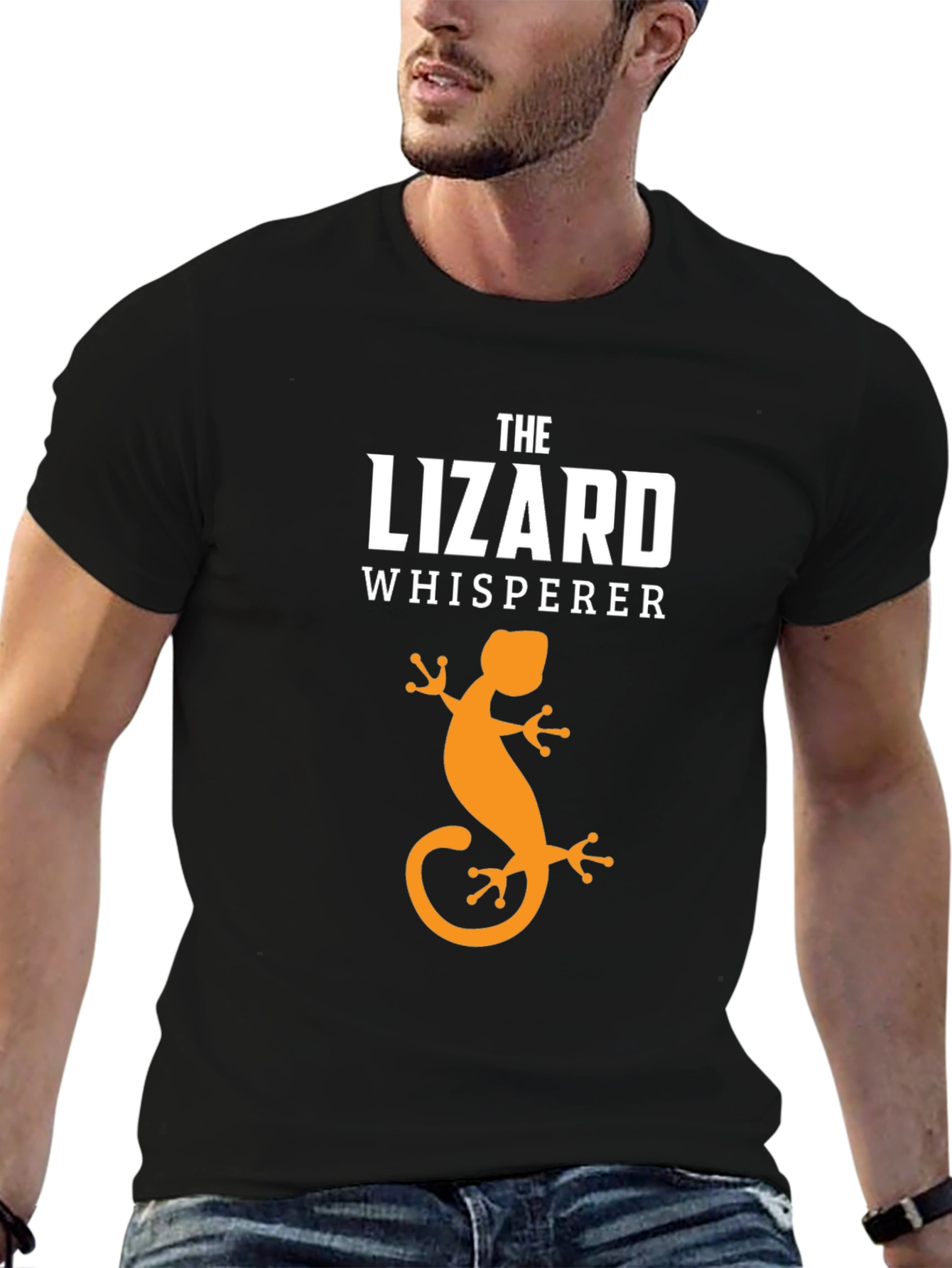 The Lizard Whisperer Black Graphic T-Shirt